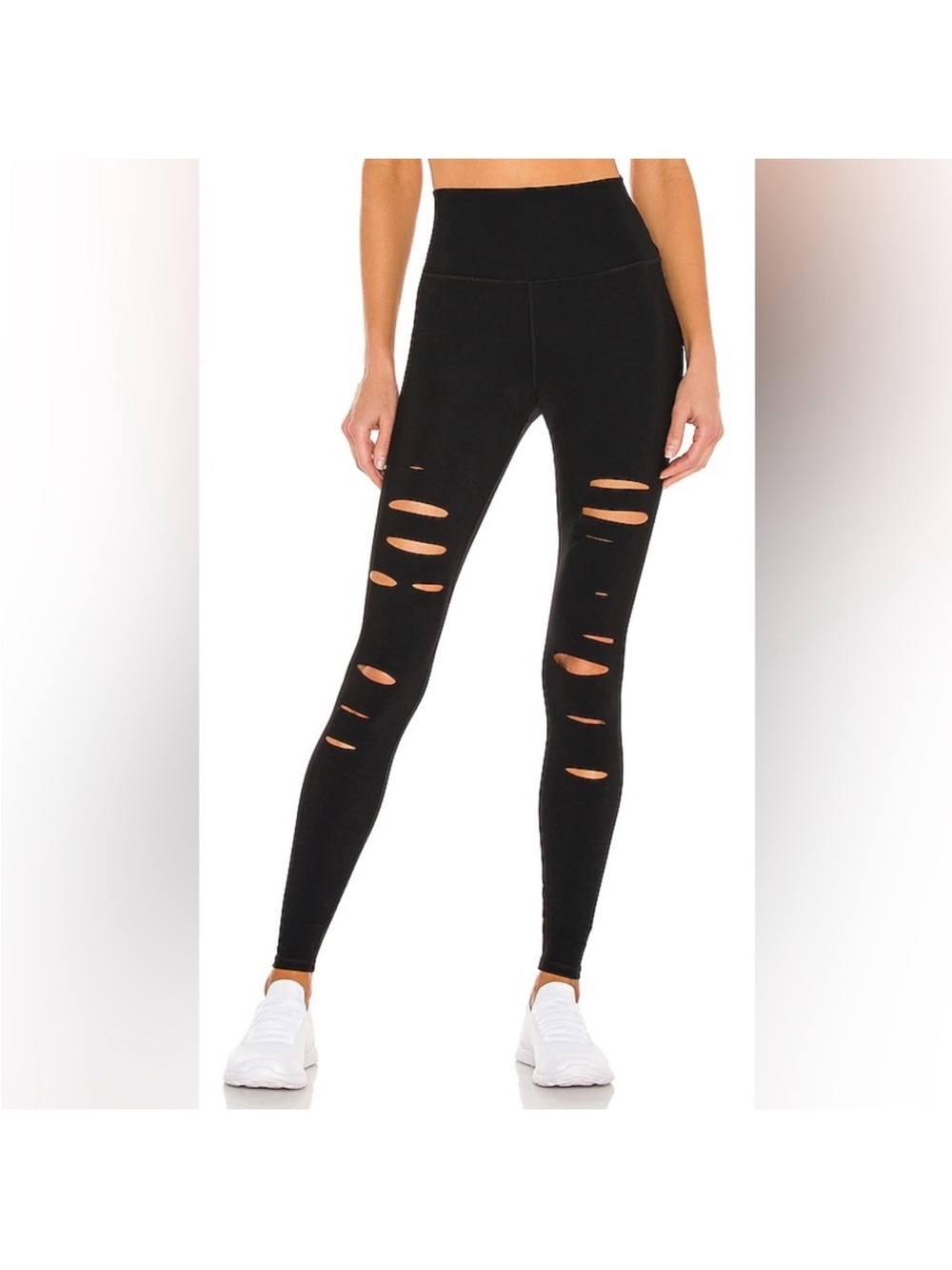 Alo Yoga High Waisted Ripped Warrior Leggings Black Size XS